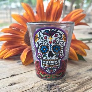 Sugar Skull Day of the Dead Shot Glass